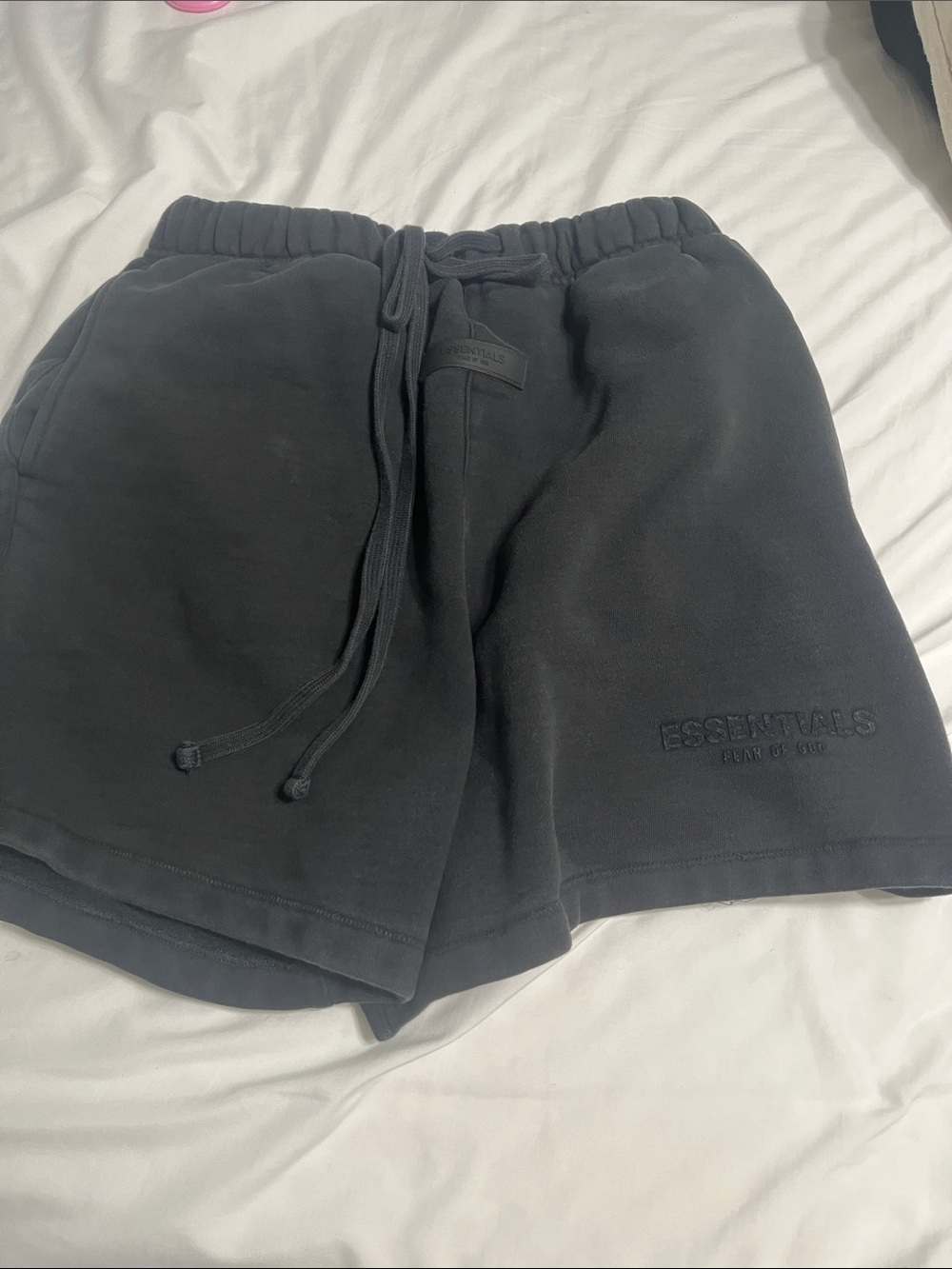 Essentials Black Fleece Athletic Shorts